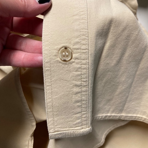 Vintage Orvis XXL Cream Khaki Safari Hunting Shirt Long Sleeve Button Up - Picture 9 of 9